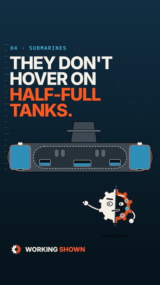 Cover: Submarines don't hover on half-full tanks